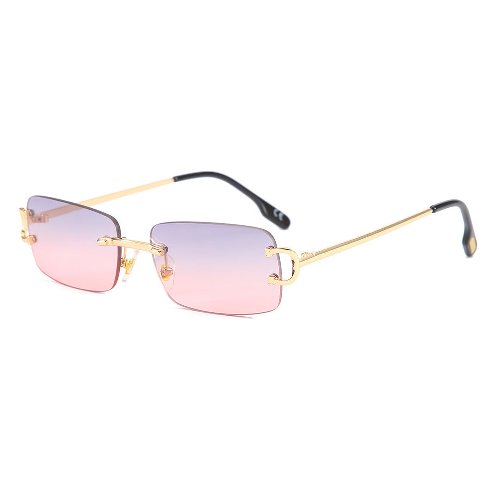 Square Rimless Cut-edge Sunglasses, Sunglasses And Personality Glasses