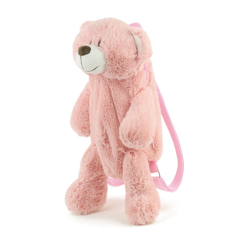 Pink bear plush bag