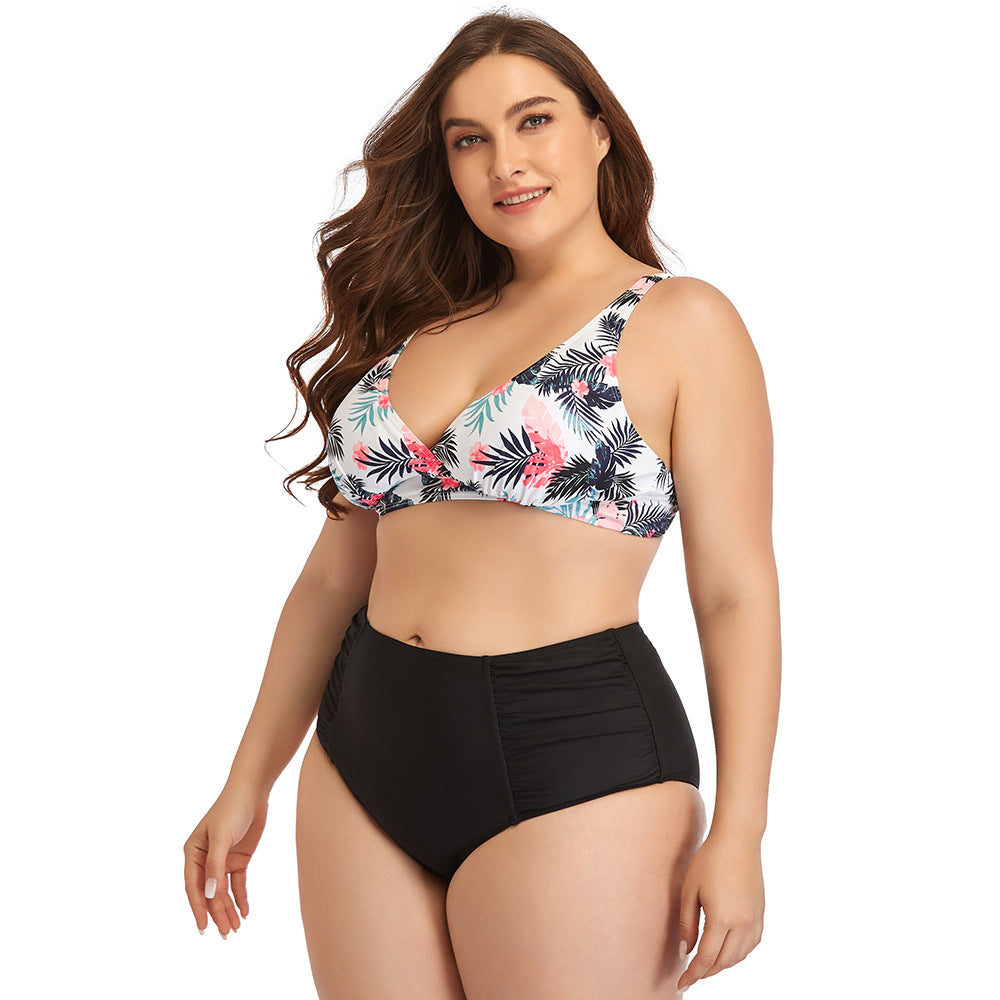 Fast Selling Plus Size Swimsuit Sexy Printed Bikini Suit Two Piece Women Swimwear 2021