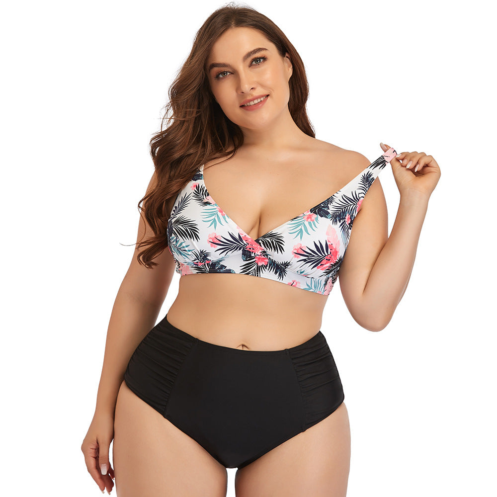 Fast Selling Plus Size Swimsuit Sexy Printed Bikini Suit Two Piece Women Swimwear 2021