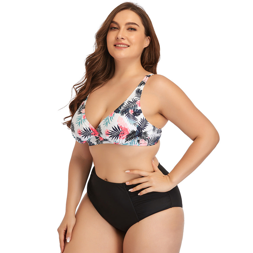 Fast Selling Plus Size Swimsuit Sexy Printed Bikini Suit Two Piece Women Swimwear 2021