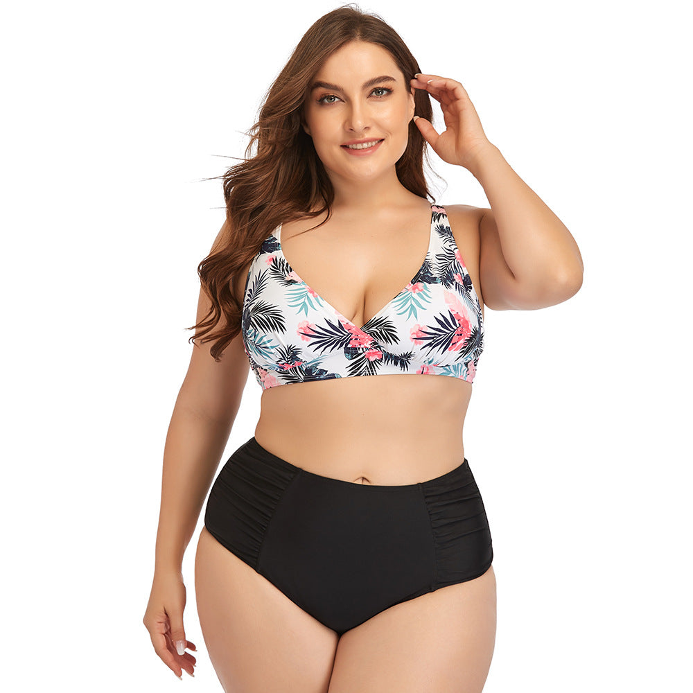 Fast Selling Plus Size Swimsuit Sexy Printed Bikini Suit Two Piece Women Swimwear 2021