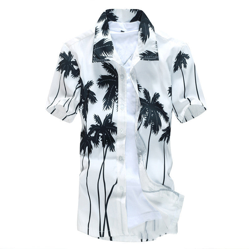 Summer Short-Sleeved Beach Shirt Men