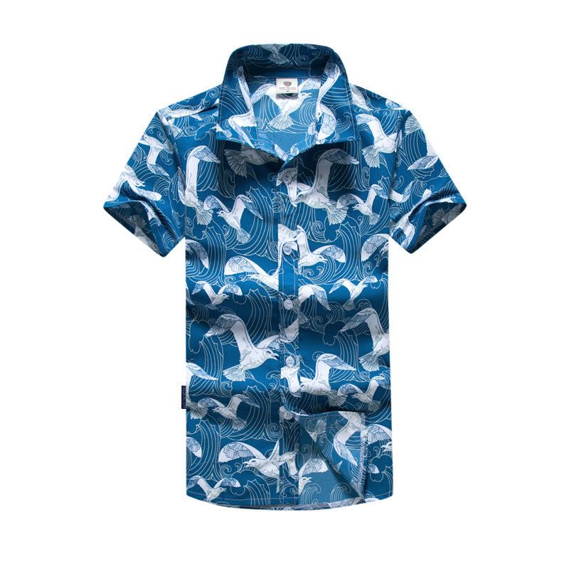 Summer Short-Sleeved Beach Shirt Men