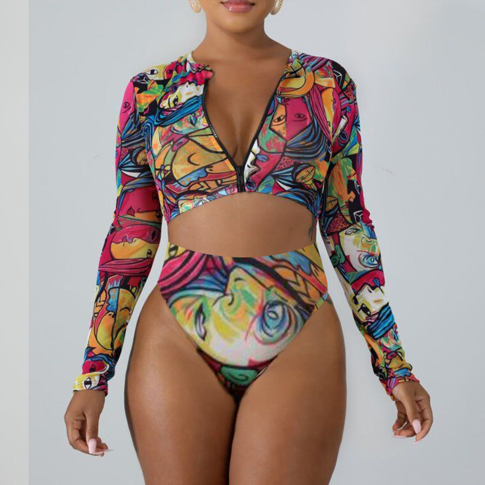 Two Piece Printed Swimwear