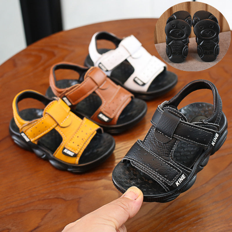 Children's Sandals Summer New Beach Sandals Leather Cowhide Breathable And Comfortable