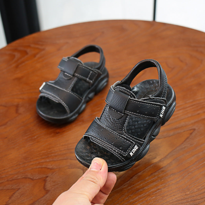 Children's Sandals Summer New Beach Sandals Leather Cowhide Breathable And Comfortable