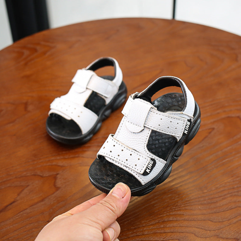 Children's Sandals Summer New Beach Sandals Leather Cowhide Breathable And Comfortable