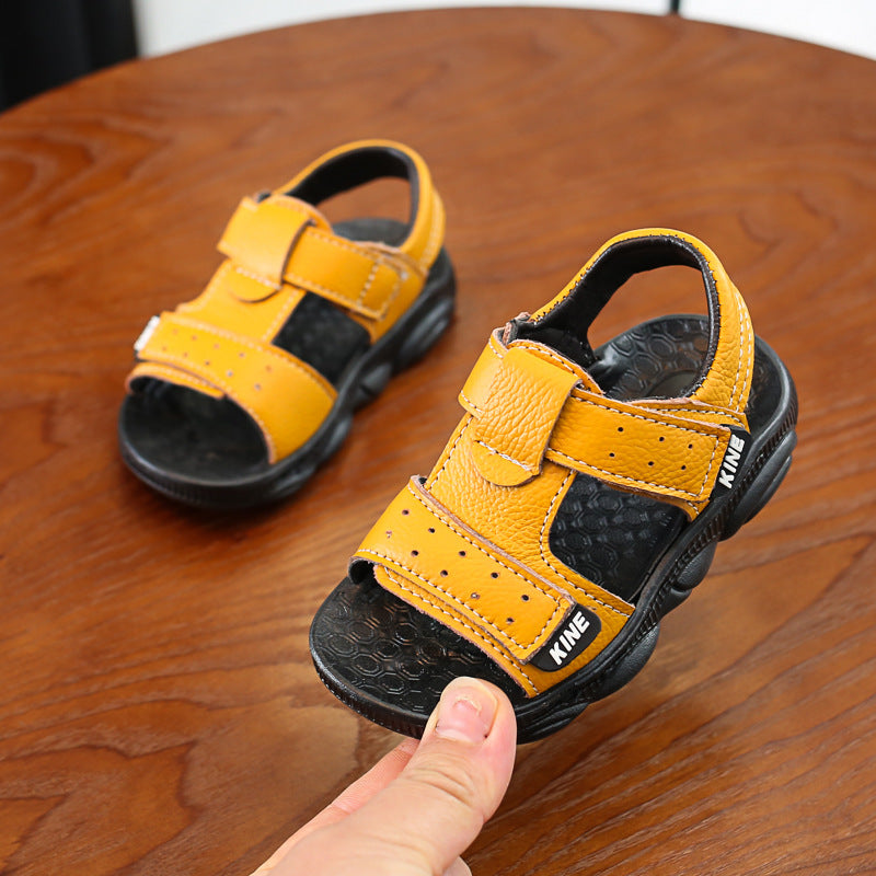 Children's Sandals Summer New Beach Sandals Leather Cowhide Breathable And Comfortable