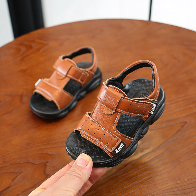 Children's Sandals Summer New Beach Sandals Leather Cowhide Breathable And Comfortable