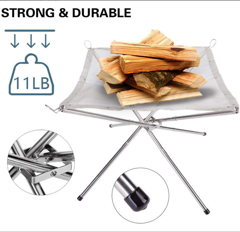 strong and durable folding campfire rack