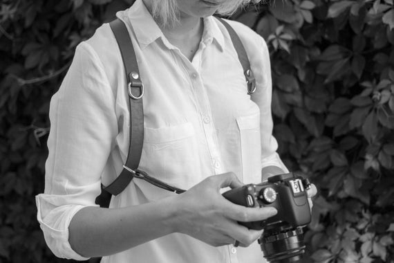 Leather Dual Camera Straps