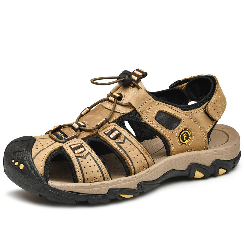 Men's leather beach sandals