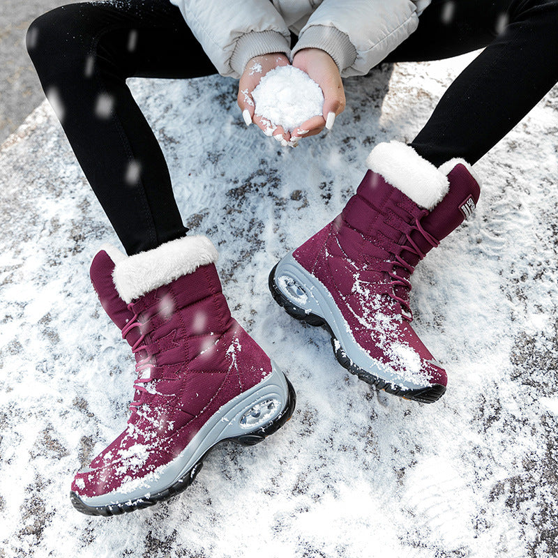 Plush high-top snow boots