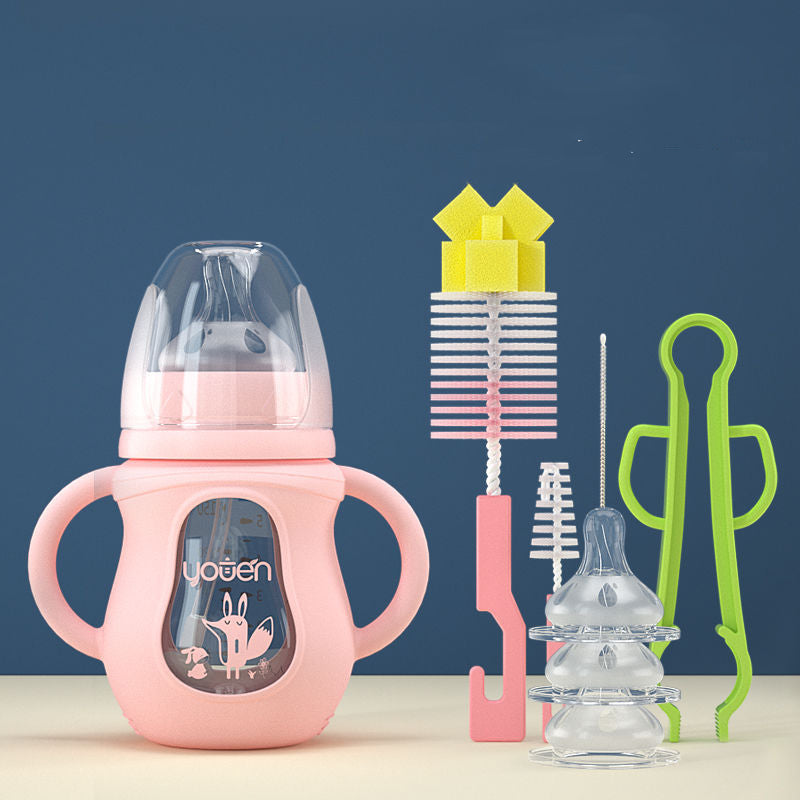 BPA-free Baby Bottle with Easy-to-Clean Silicone Straw