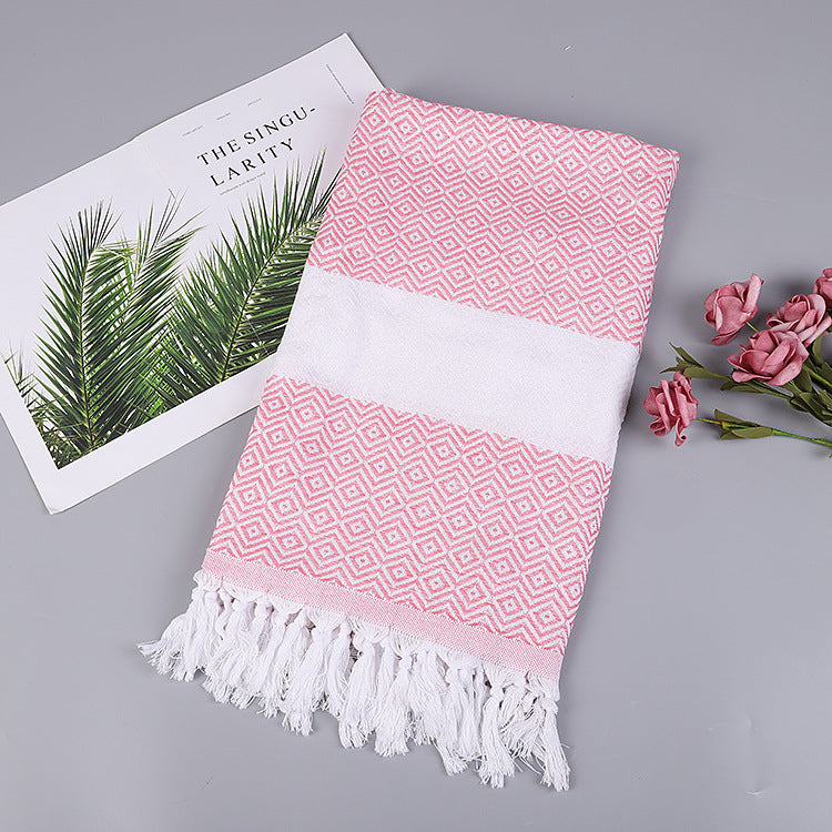 Turkish fringed beach towel