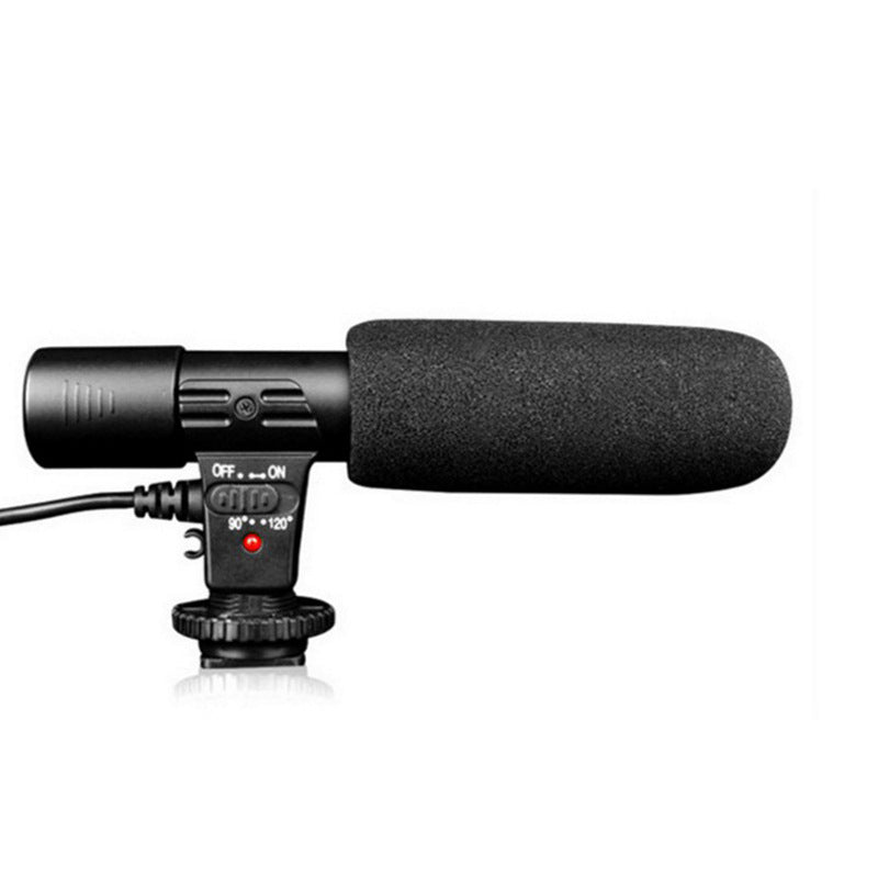 External Camera Microphone with Hot Shoe Mount and Low-Cut Filter