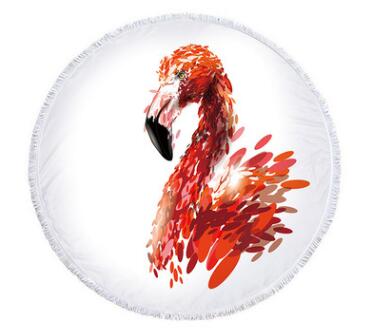 Flamingo Round Beach Towel -Quick-Drying Comfort