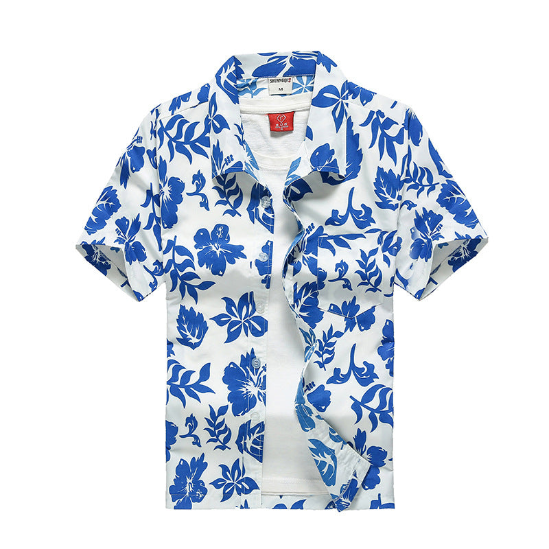 Printed beach short sleeve shirt