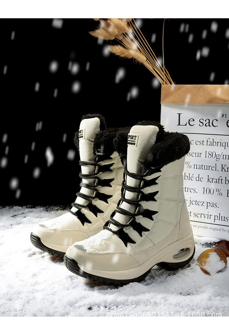 Plush high-top snow boots