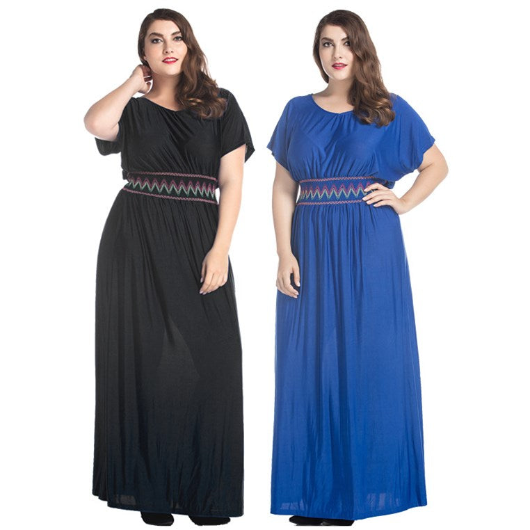 Retro Summer Plus Size Beach Ladies Silk Dress