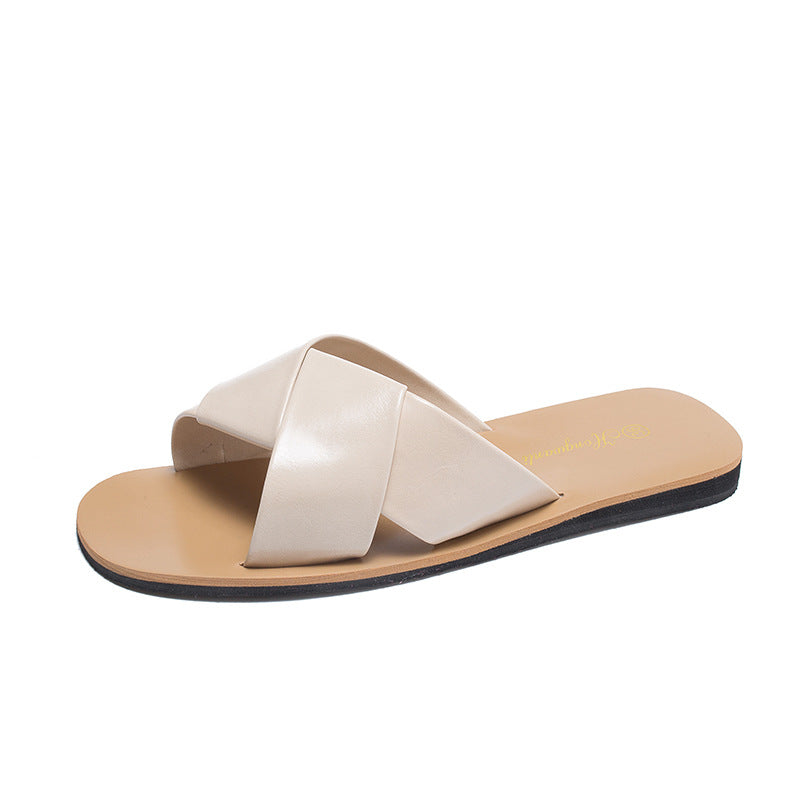 Cross belt beach sandals