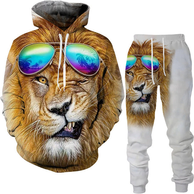 Autumn Tracksuit Men's Digital D Lion King Print Men's