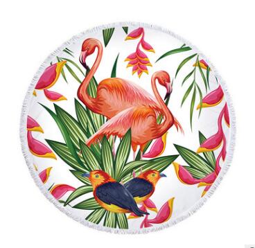 Fun and Vibrant Flamingo Patterned Round Beach Towel