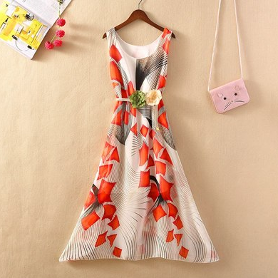 Beach dress with long skirt