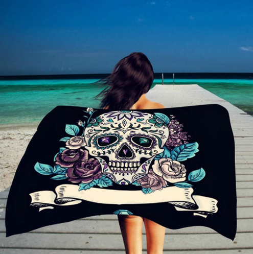 Taro Printed Square Microfiber Beach Towel -Unique Look