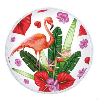  Flamingo Printed Round Beach Towel