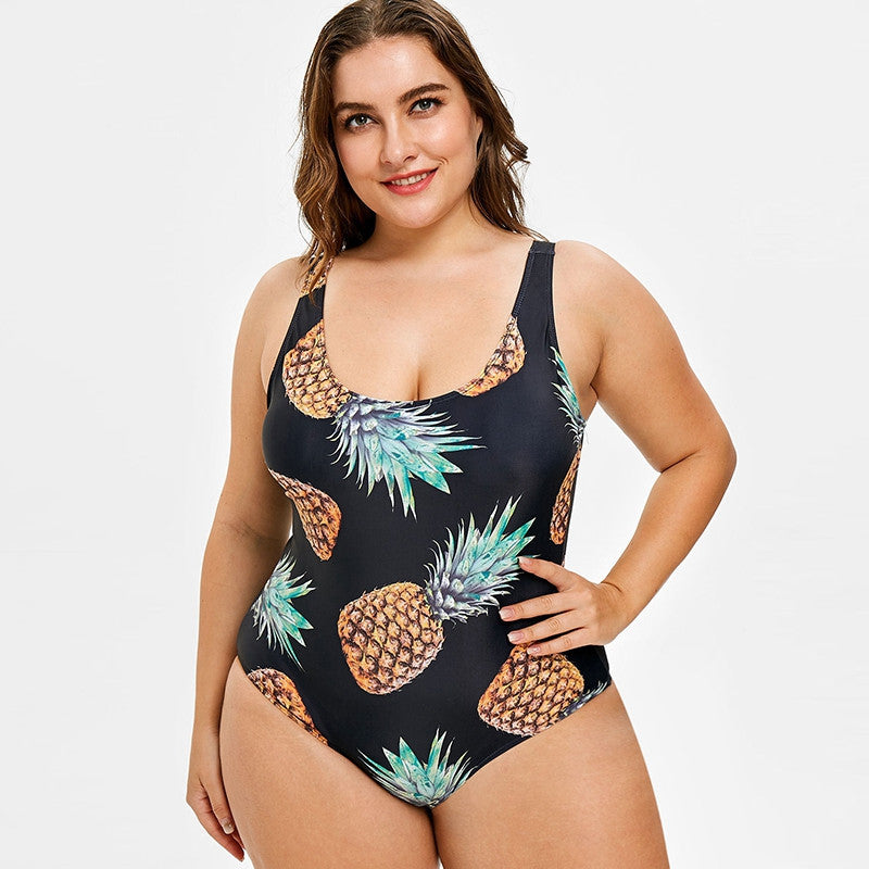 Plus size triangle one-piece swimsuit