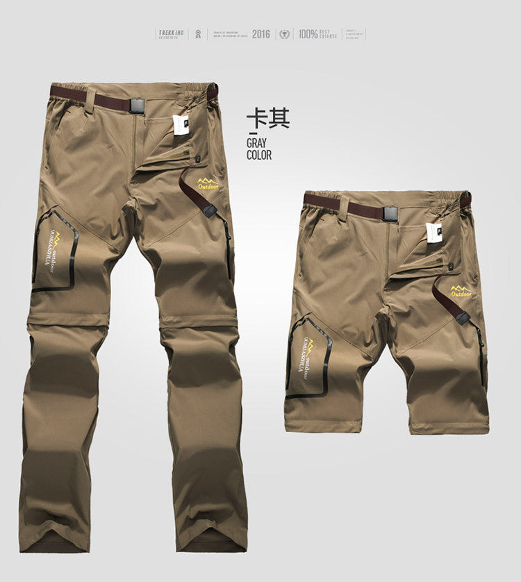 Two Detachable Shorts Summer Quick-Drying Stretch Hiking Pants