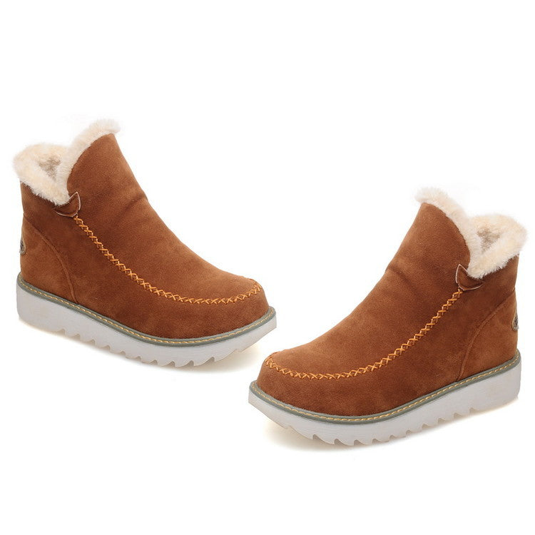 Women's short warm snow boots