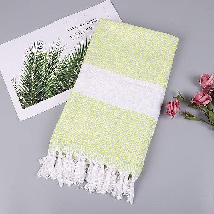 Turkish fringed beach towel