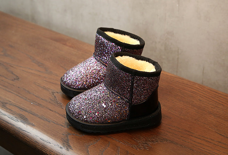 Children's snow boots in sequins