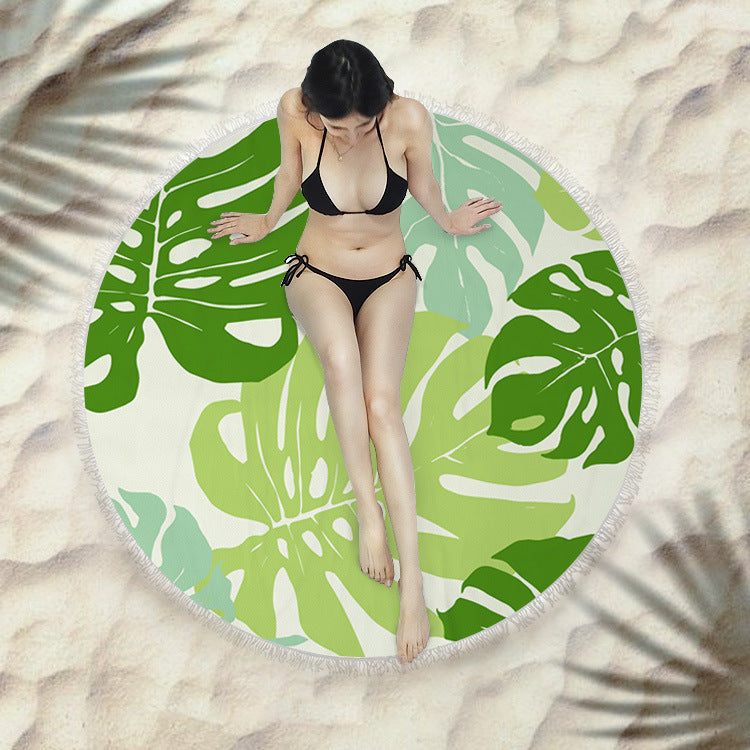 Round Fringed Beach Towel 