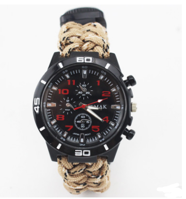 Paracord watch for outdoor survival