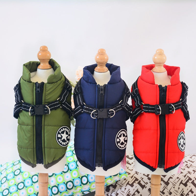 Ski suit chest back integrated cotton vest