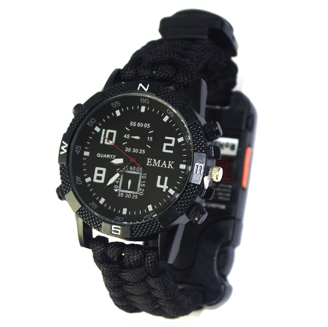 Paracord watch for outdoor survival