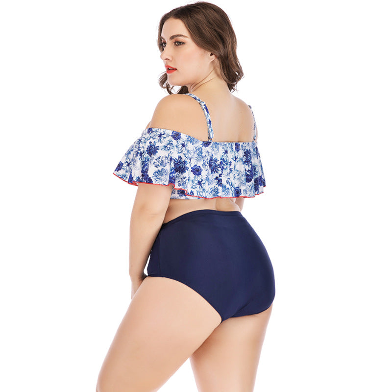 Women's printed plus size swimsuit