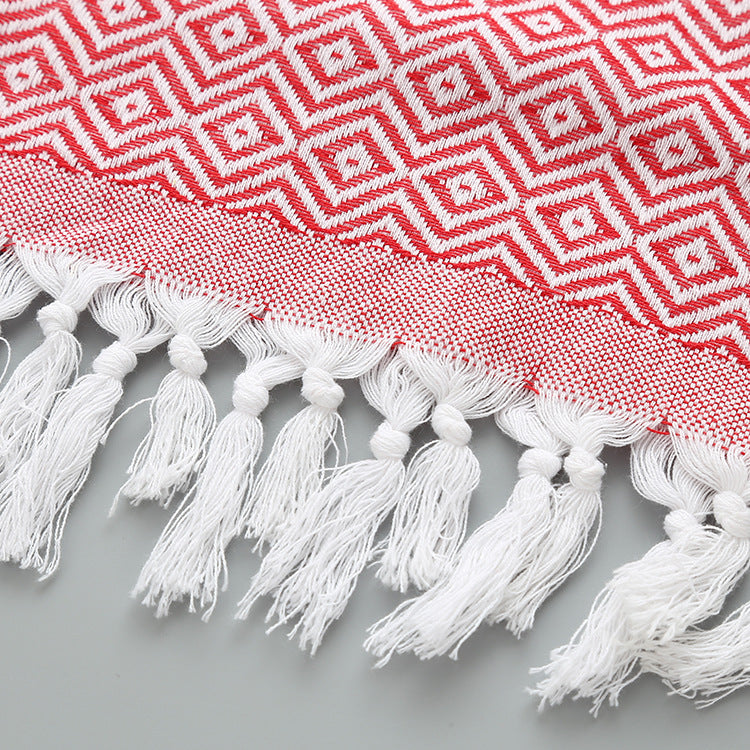 Turkish fringed beach towel