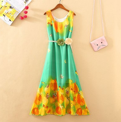 Beach dress with long skirt