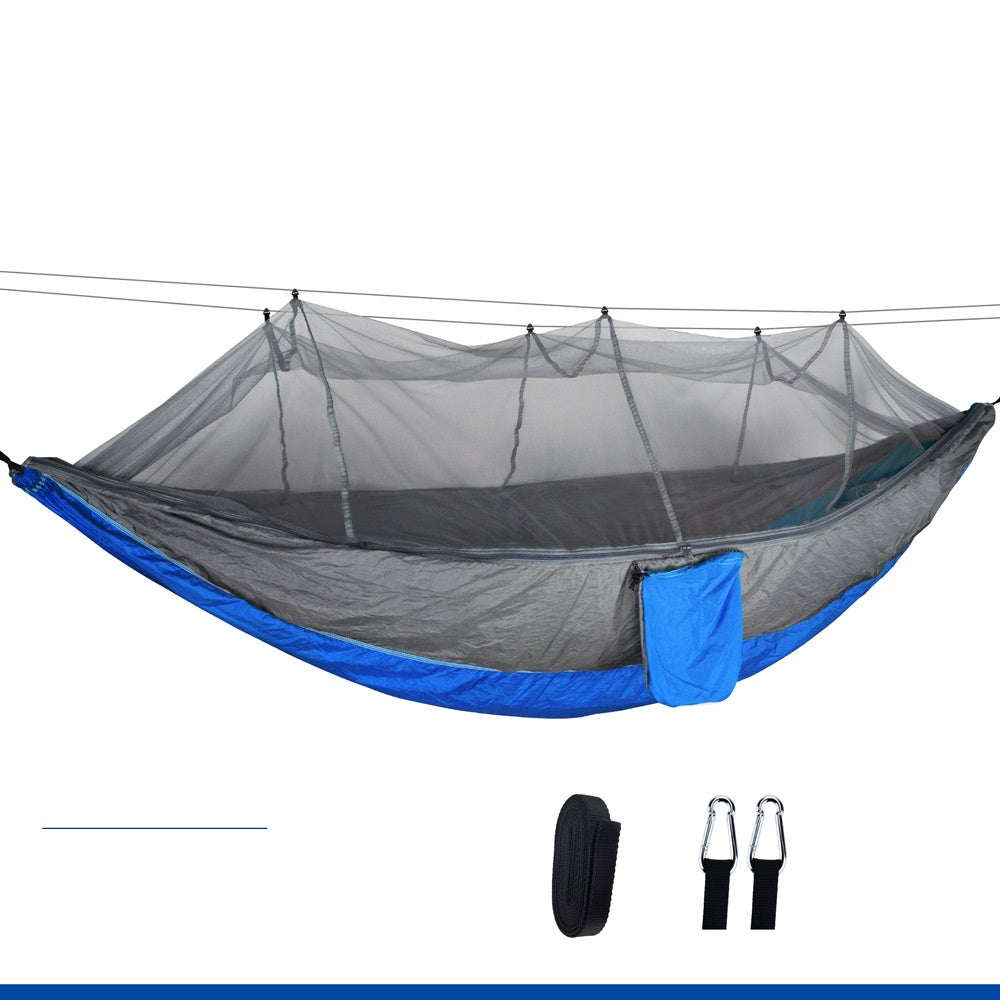 Double Hammock with Densified Mesh for Outdoor Recreation