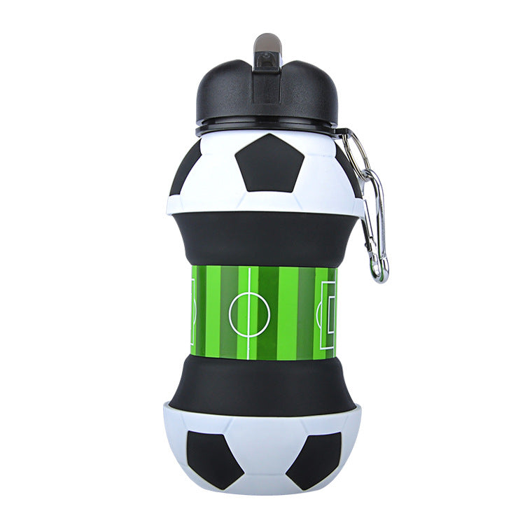 Foldable Soccer Silicone Water Bottle