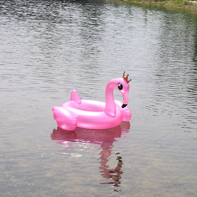 Inflatable flamingo pool float