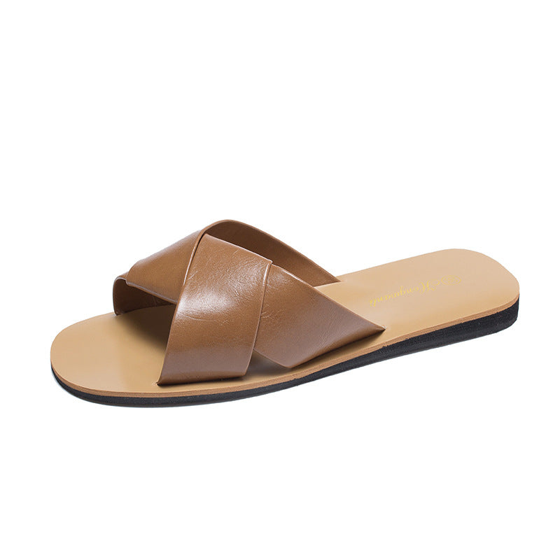 Cross belt beach sandals