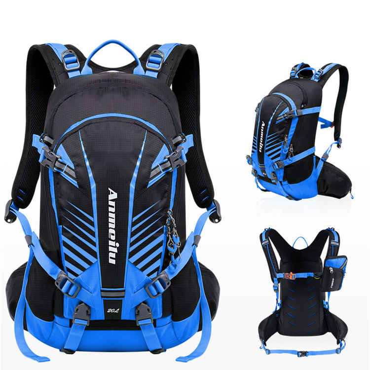 The stylish design of this blue and black backpack makes it the perfect choice for your next adventure.