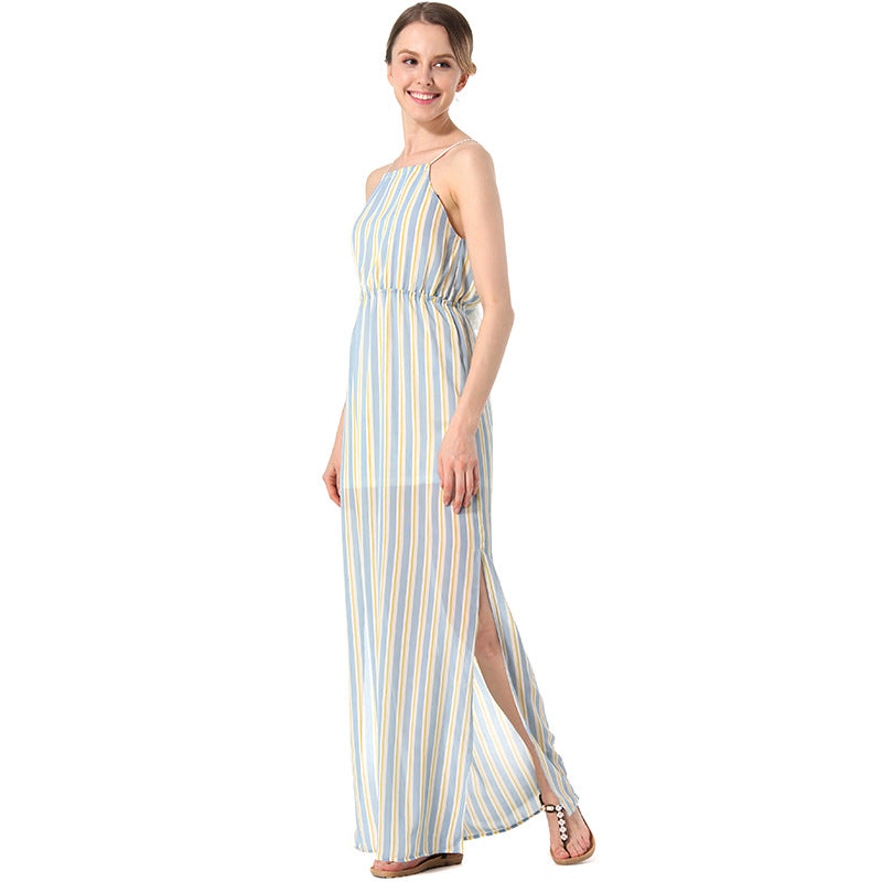 Sexy Sling Striped Jumpsuit Holiday Beach Dress