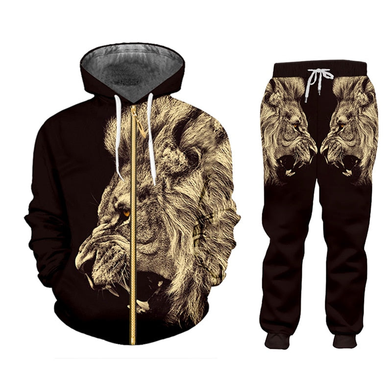 Casual Men's Tracksuit Hoodie Pants D Printing